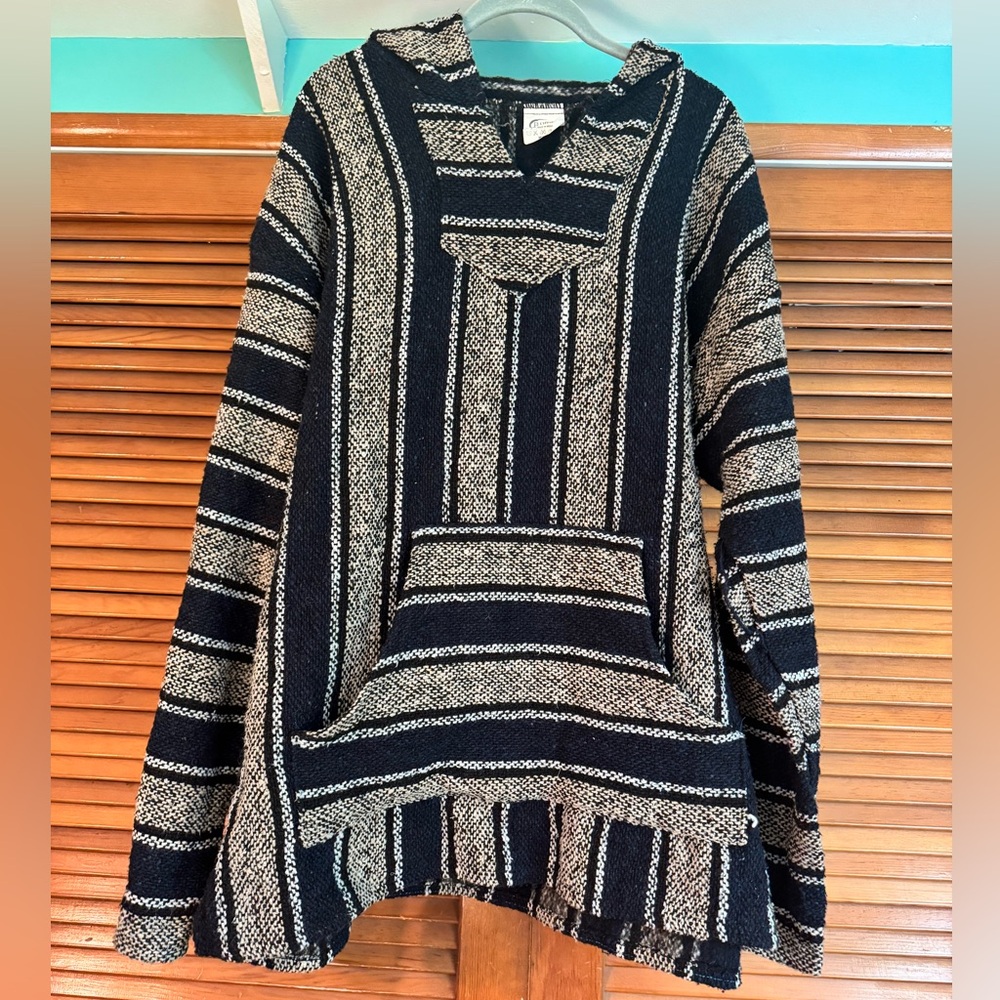 Mexican Baja hoodie Poncho